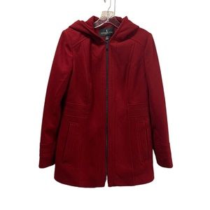 London Fog Women’s Hooded Zip Front Long Sleeve coat  Size XS !!